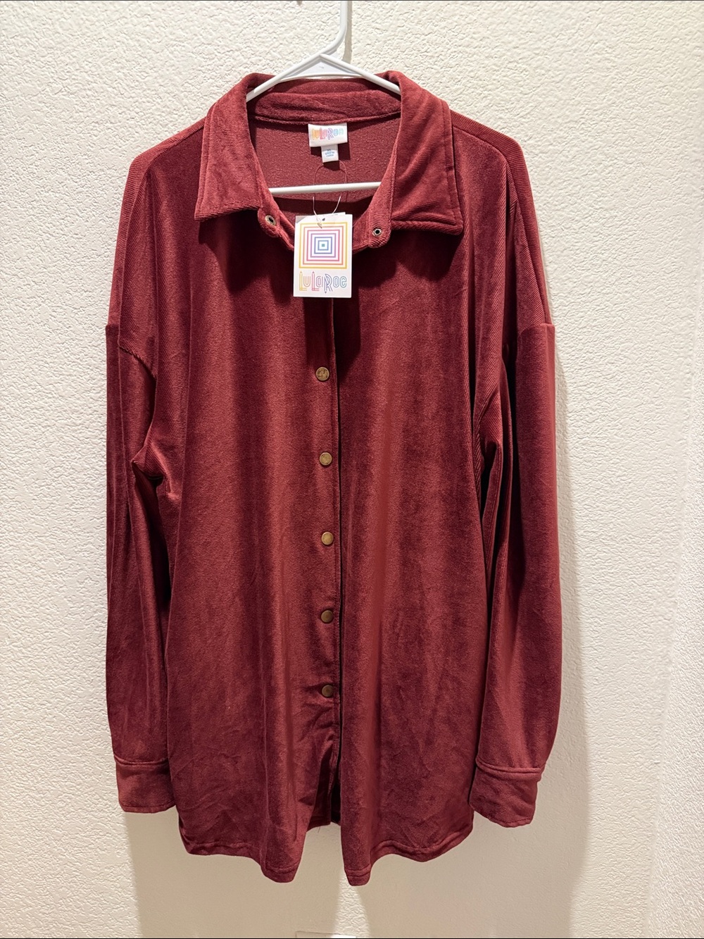 LuLaRoe Women's Button-Front Tunic - Burgundy